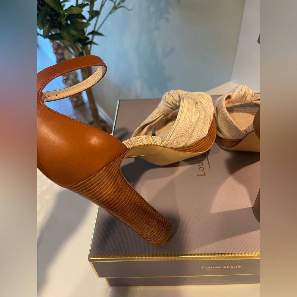 Louise et Cie LO-LALI Natural Multi/Almond Knotted Heels, NEW in BOX!!!